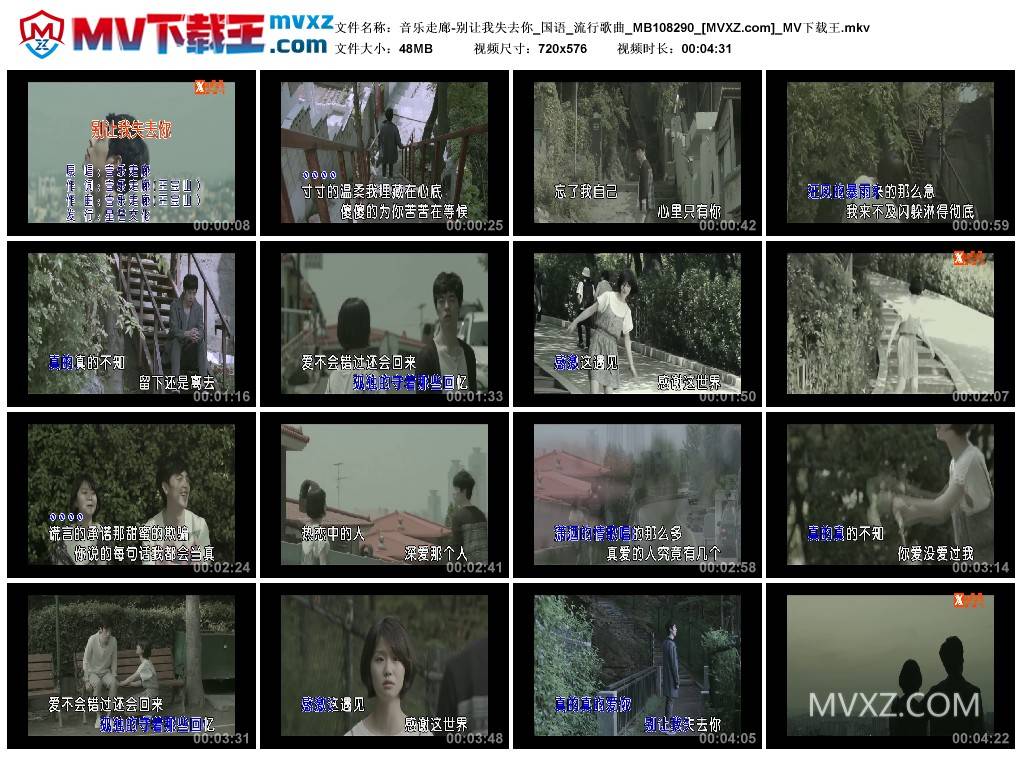 音乐走廊-别让我失去你_国语_流行歌曲_MB108290